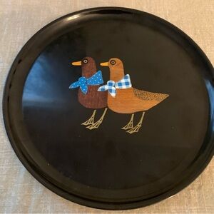 Couroc Mid Century inlay Duck Pair Platter